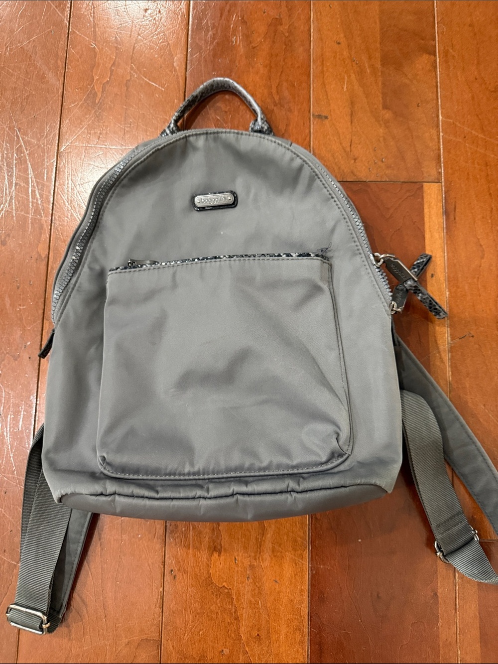 Baggallini Gray Nylon Mini Backpack